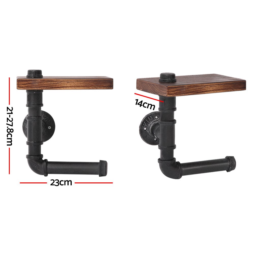 Artiss Home & Garden > Bathroom Accessories > Toilet Paper Holders Artiss Floating DIY Pipe Shelf Toilet Paper Holder