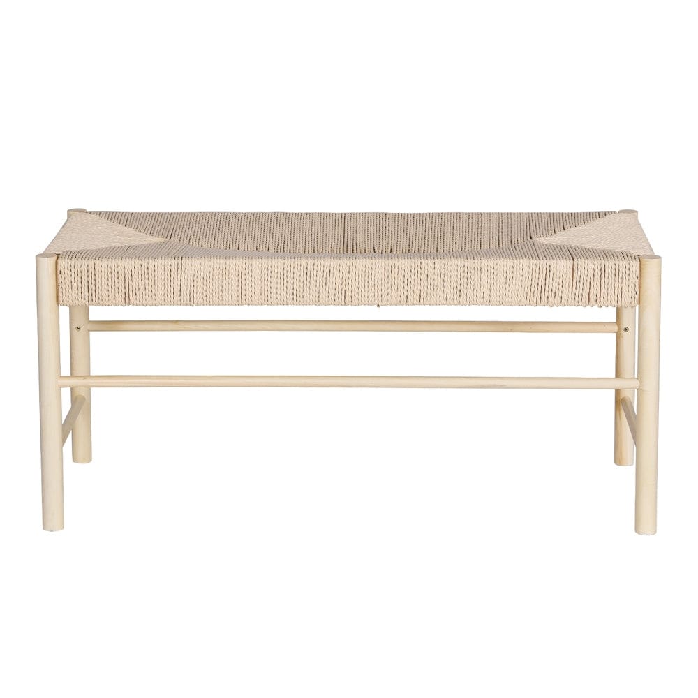 Artiss Home & Garden > Bedding > Blankets & Throws Artiss Dining Bench Paper Rope Seat Wooden Chair 100cm