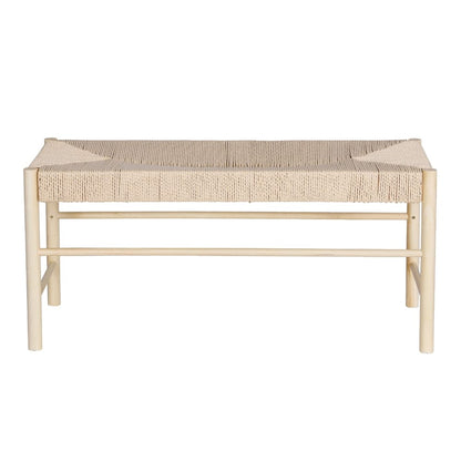 Artiss Home & Garden > Bedding > Blankets & Throws Artiss Dining Bench Paper Rope Seat Wooden Chair 100cm