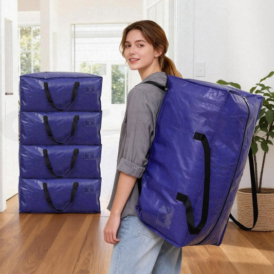 Artiss Home & Garden > Bedding > Mattress Protectors Artiss Moving Bags Heavy Duty Waterproof Backpack Straps Large Storage Totes 5 Pack Blue