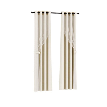 Artiss Home & Garden > Curtains > Curtains & Drapes Artiss 2X 132x160cm Blockout Sheer Curtains Beige