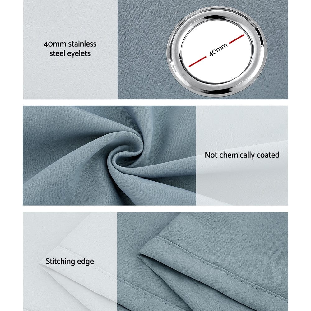 Artiss Home & Garden > Curtains > Curtains & Drapes Artiss 2X 132x160cm Blockout Sheer Curtains Light Grey