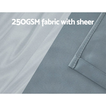 Artiss Home & Garden > Curtains > Curtains & Drapes Artiss 2X 132x213cm Blockout Sheer Curtains Light Grey