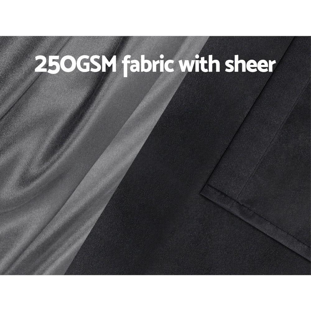 Artiss Home & Garden > Curtains > Curtains & Drapes Artiss 2X 132x242cm Blockout Sheer Curtains Black