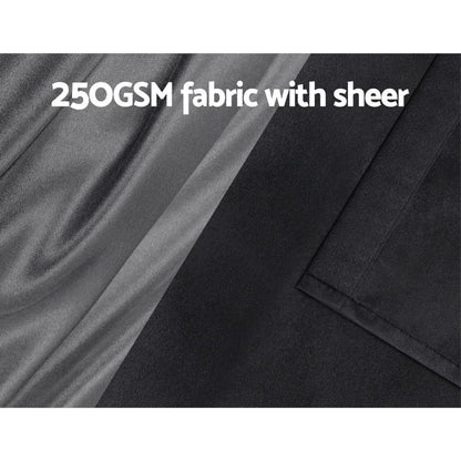 Artiss Home & Garden > Curtains > Curtains & Drapes Artiss 2X 132x242cm Blockout Sheer Curtains Black