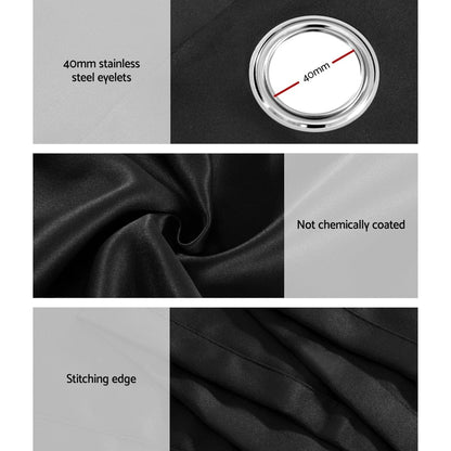Artiss Home & Garden > Curtains > Curtains & Drapes Artiss 2X 132x274cm Blockout Sheer Curtains Black