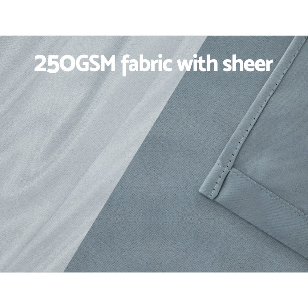 Artiss Home & Garden > Curtains > Curtains & Drapes Artiss 2X 132x274cm Blockout Sheer Curtains Light Grey