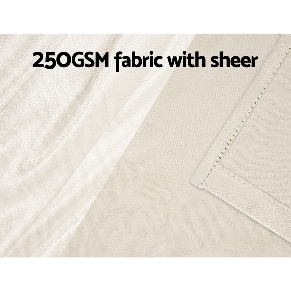 Artiss Home & Garden > Curtains > Curtains & Drapes Artiss 2X 132x304cm Blockout Sheer Curtains Beige
