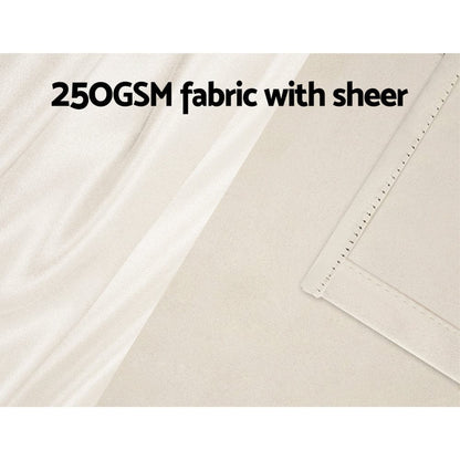 Artiss Home & Garden > Curtains > Curtains & Drapes Artiss 2X 132x304cm Blockout Sheer Curtains Beige