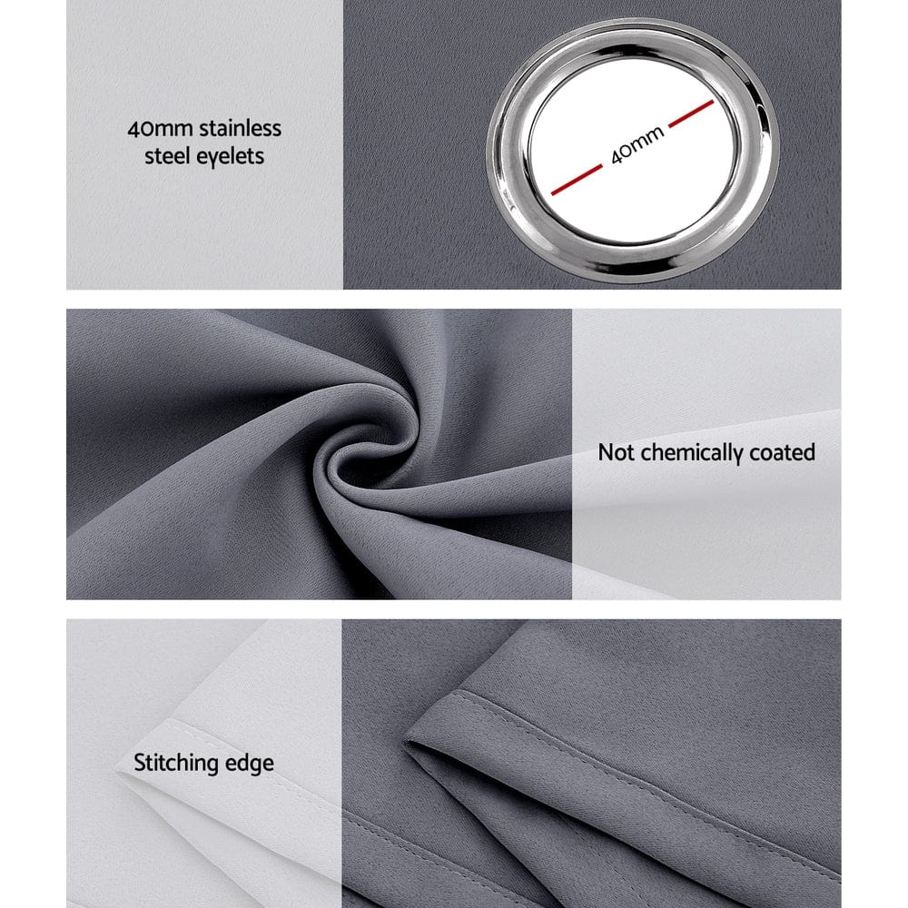 Artiss Home & Garden > Curtains > Curtains & Drapes Artiss 2X 132x304cm Blockout Sheer Curtains Charcoal
