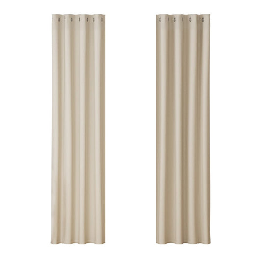 Artiss Home & Garden > Curtains > Curtains & Drapes Artiss 2X Blockout Curtains Eyelet 140x230cm Beige