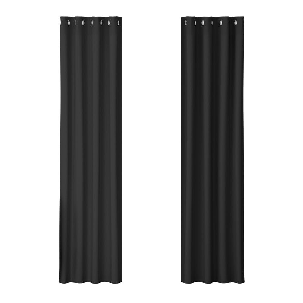Artiss Home & Garden > Curtains > Curtains & Drapes Artiss 2X Blockout Curtains Eyelet 140x230cm Black