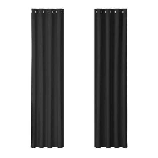 Artiss Home & Garden > Curtains > Curtains & Drapes Artiss 2X Blockout Curtains Eyelet 140x230cm Black