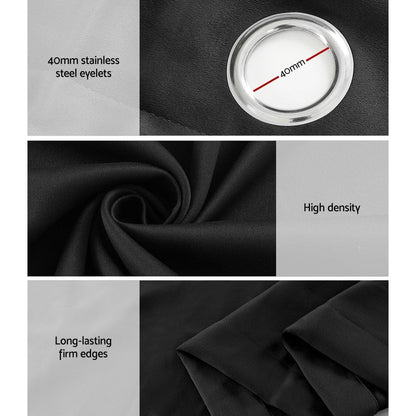 Artiss Home & Garden > Curtains > Curtains & Drapes Artiss 2X Blockout Curtains Eyelet 140x230cm Black