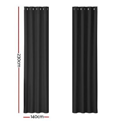 Artiss Home & Garden > Curtains > Curtains & Drapes Artiss 2X Blockout Curtains Eyelet 140x230cm Black