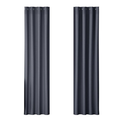 Artiss Home & Garden > Curtains > Curtains & Drapes Artiss 2X Blockout Curtains Eyelet 140x230cm Charcoal