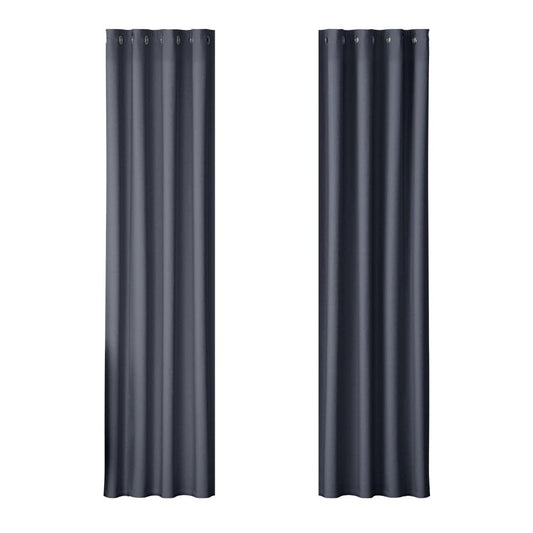 Artiss Home & Garden > Curtains > Curtains & Drapes Artiss 2X Blockout Curtains Eyelet 140x230cm Charcoal
