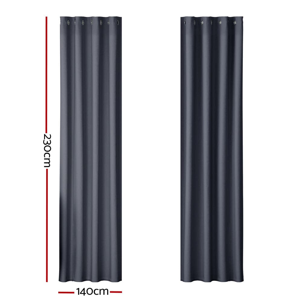 Artiss Home & Garden > Curtains > Curtains & Drapes Artiss 2X Blockout Curtains Eyelet 140x230cm Charcoal