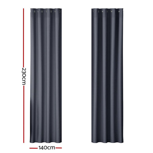 Artiss Home & Garden > Curtains > Curtains & Drapes Artiss 2X Blockout Curtains Eyelet 140x230cm Charcoal