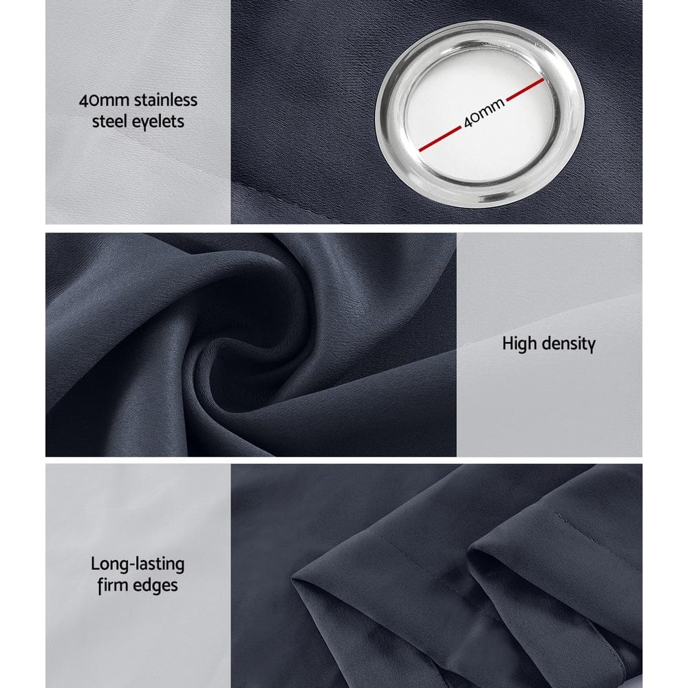 Artiss Home & Garden > Curtains > Curtains & Drapes Artiss 2X Blockout Curtains Eyelet 140x230cm Charcoal