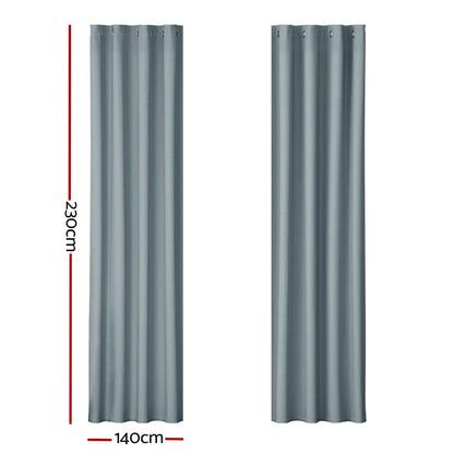 Artiss Home & Garden > Curtains > Curtains & Drapes Artiss 2X Blockout Curtains Eyelet 140x230cm Grey