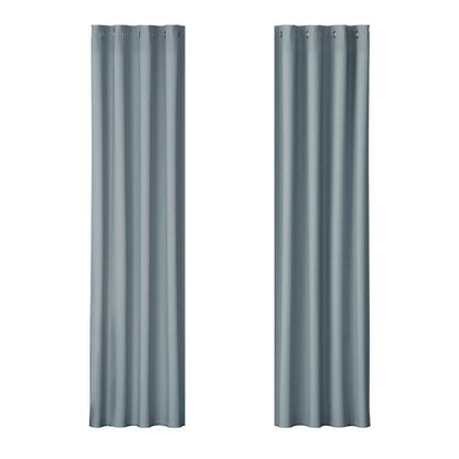 Artiss Home & Garden > Curtains > Curtains & Drapes Artiss 2X Blockout Curtains Eyelet 140x230cm Grey