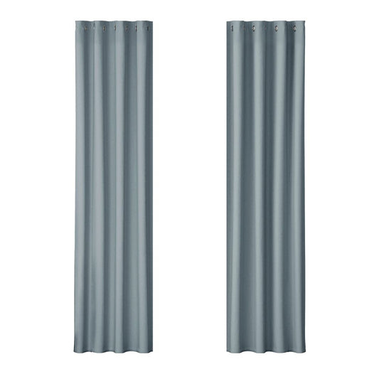 Artiss Home & Garden > Curtains > Curtains & Drapes Artiss 2X Blockout Curtains Eyelet 140x230cm Grey