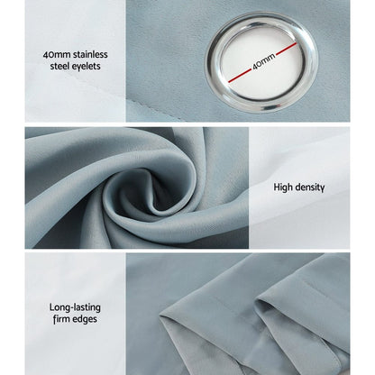Artiss Home & Garden > Curtains > Curtains & Drapes Artiss 2X Blockout Curtains Eyelet 140x230cm Grey