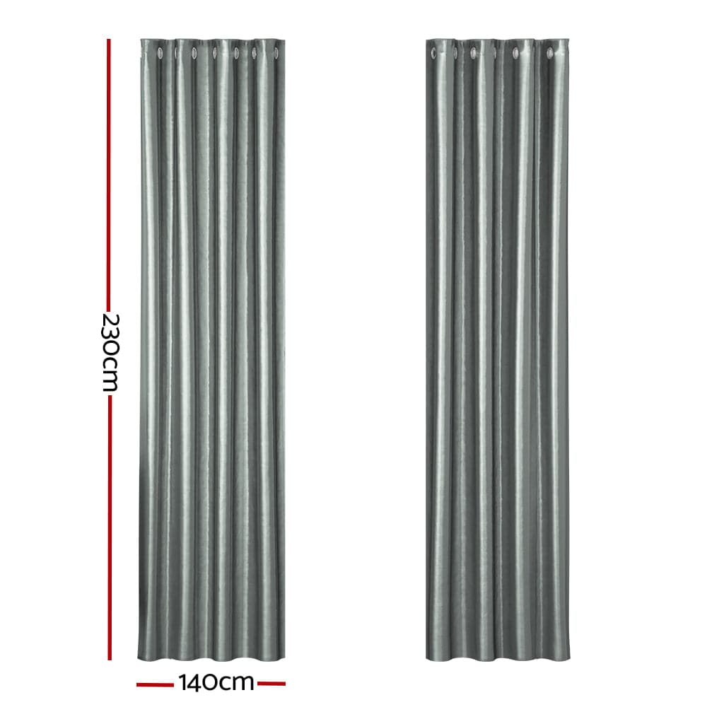 Artiss Home & Garden > Curtains > Curtains & Drapes Artiss 2X Blockout Curtains Eyelet 140x230cm Grey Shine