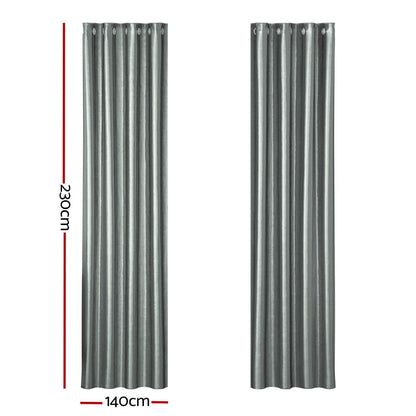 Artiss Home & Garden > Curtains > Curtains & Drapes Artiss 2X Blockout Curtains Eyelet 140x230cm Grey Shine
