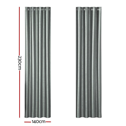 Artiss Home & Garden > Curtains > Curtains & Drapes Artiss 2X Blockout Curtains Eyelet 140x230cm Grey Shine