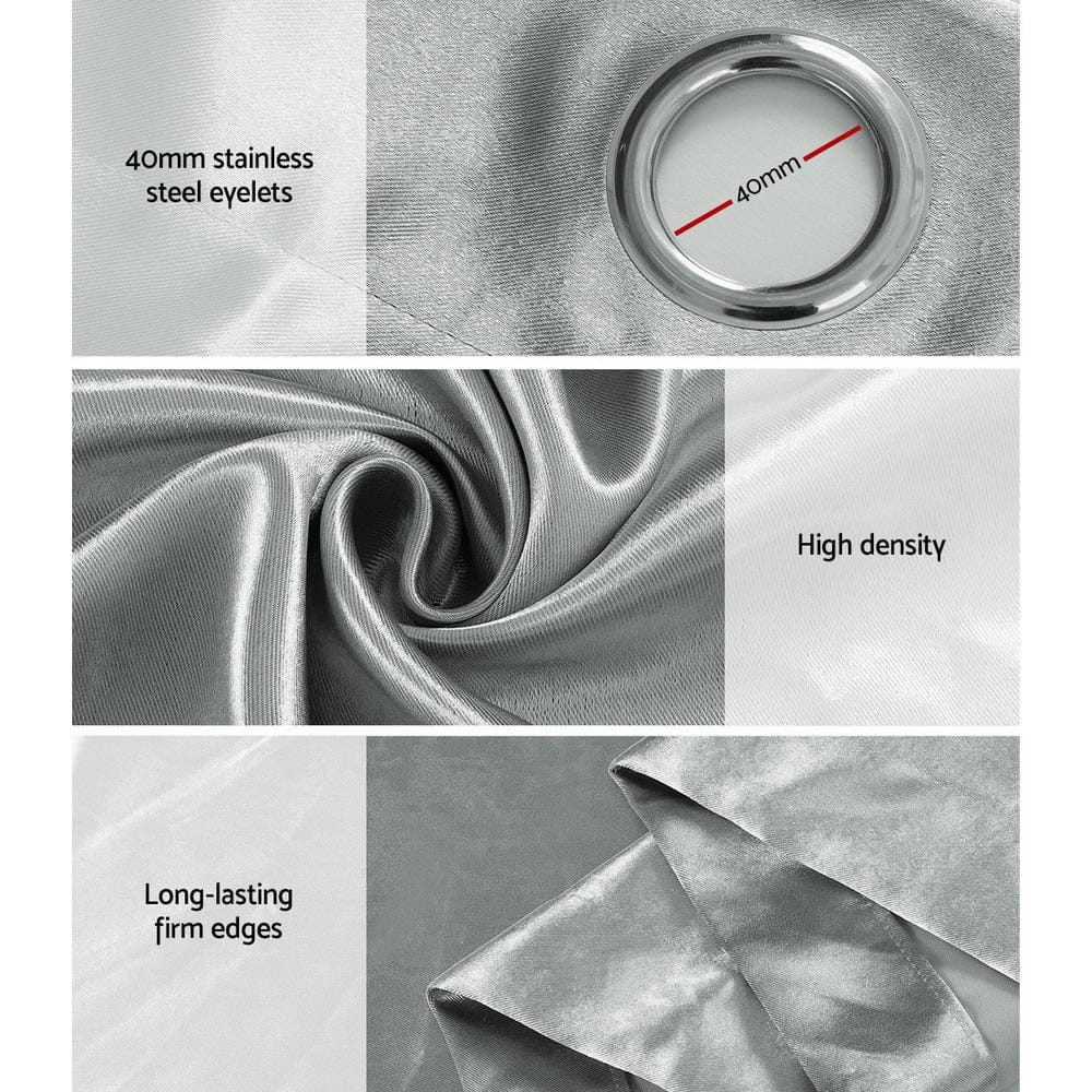 Artiss Home & Garden > Curtains > Curtains & Drapes Artiss 2X Blockout Curtains Eyelet 140x230cm Grey Shine