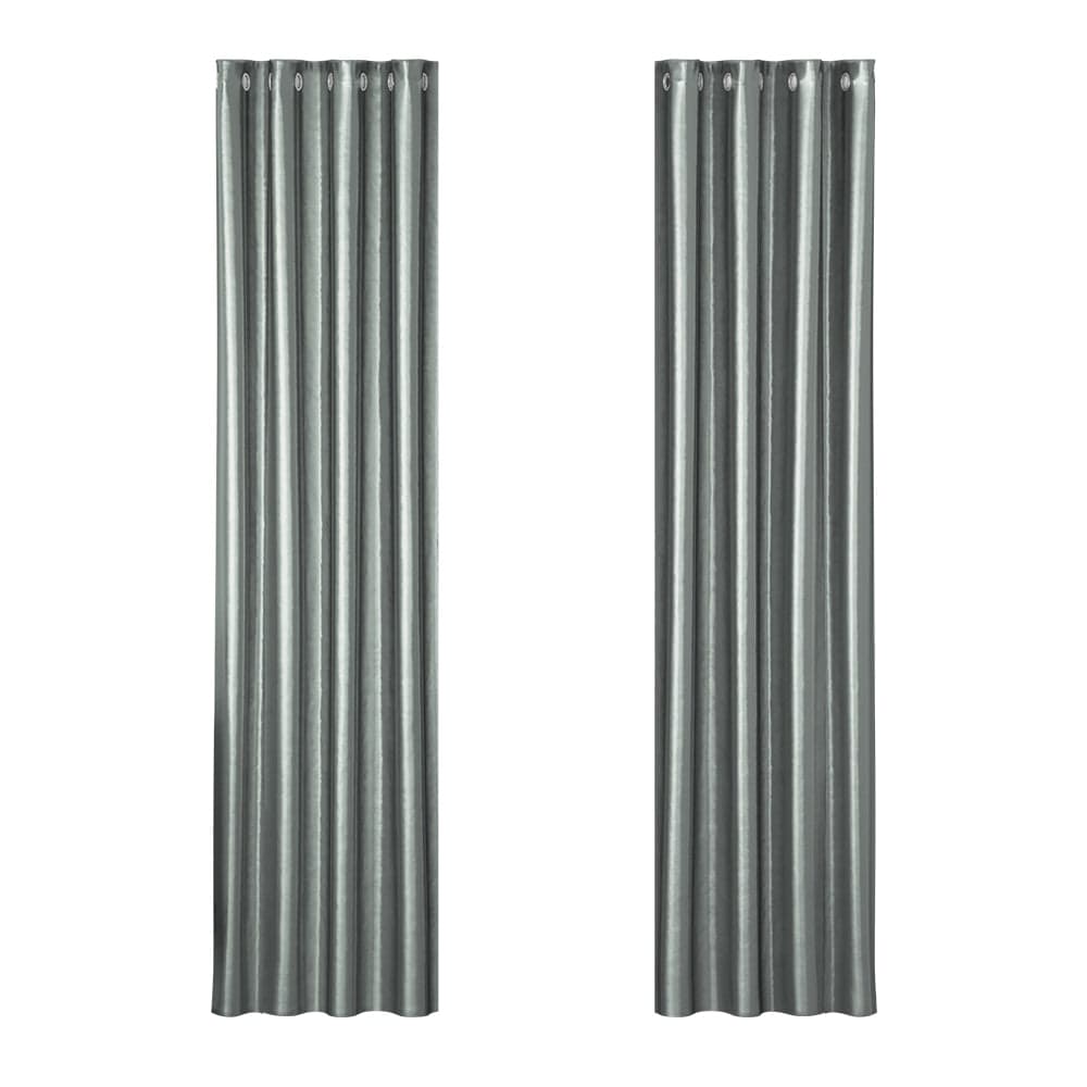 Artiss Home & Garden > Curtains > Curtains & Drapes Artiss 2X Blockout Curtains Eyelet 140x230cm Grey Shine