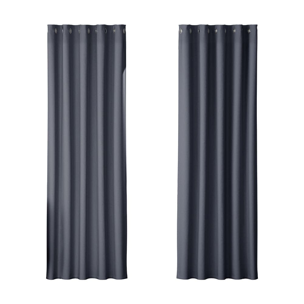 Artiss Home & Garden > Curtains > Curtains & Drapes Artiss 2X Blockout Curtains Eyelet 180x213cm Charcoal