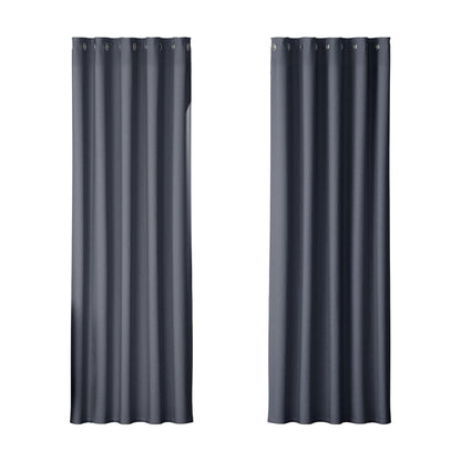 Artiss Home & Garden > Curtains > Curtains & Drapes Artiss 2X Blockout Curtains Eyelet 180x213cm Charcoal