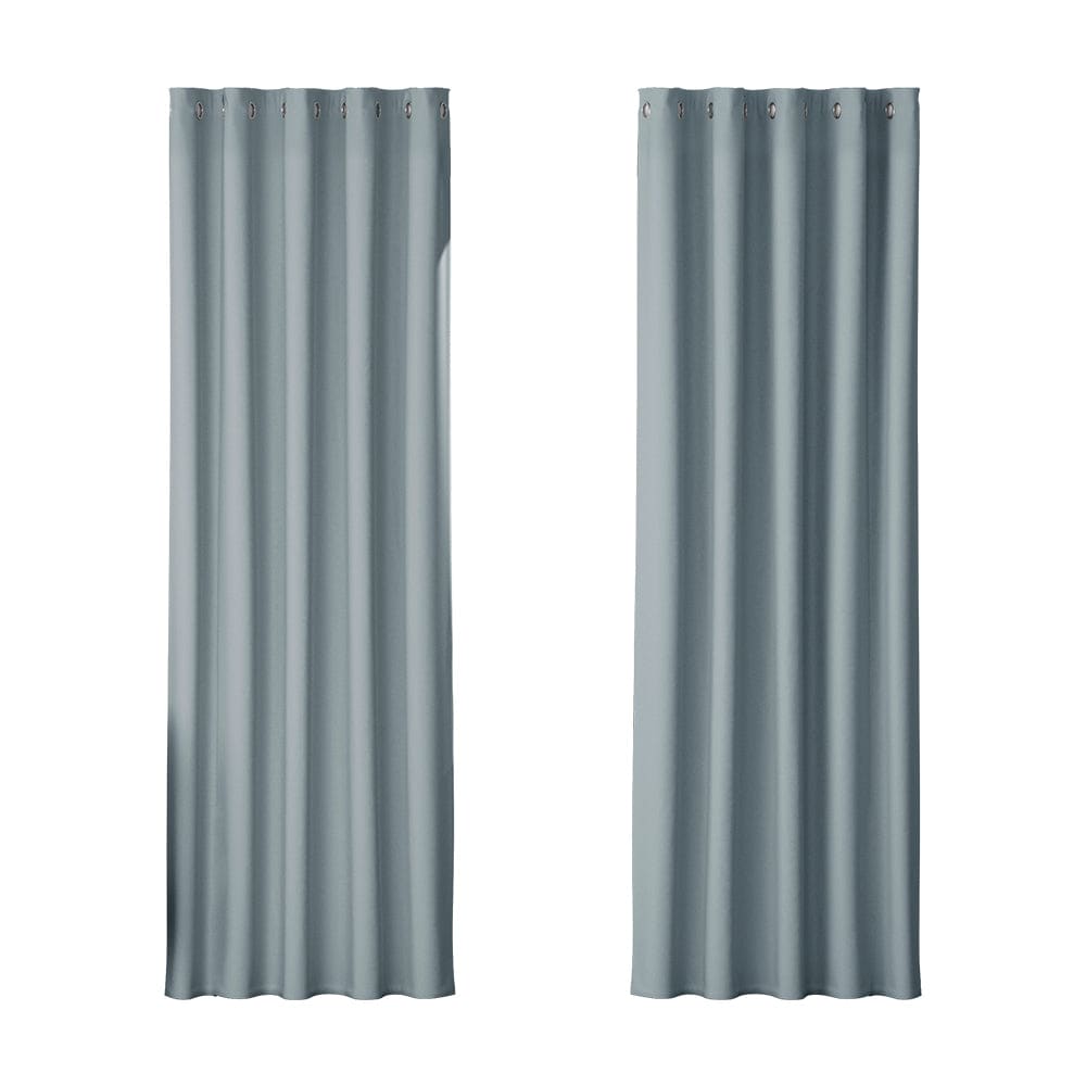 Artiss Home & Garden > Curtains > Curtains & Drapes Artiss 2X Blockout Curtains Eyelet 180x213cm Grey