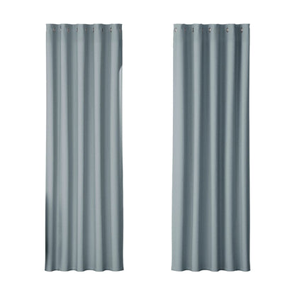 Artiss Home & Garden > Curtains > Curtains & Drapes Artiss 2X Blockout Curtains Eyelet 180x213cm Grey