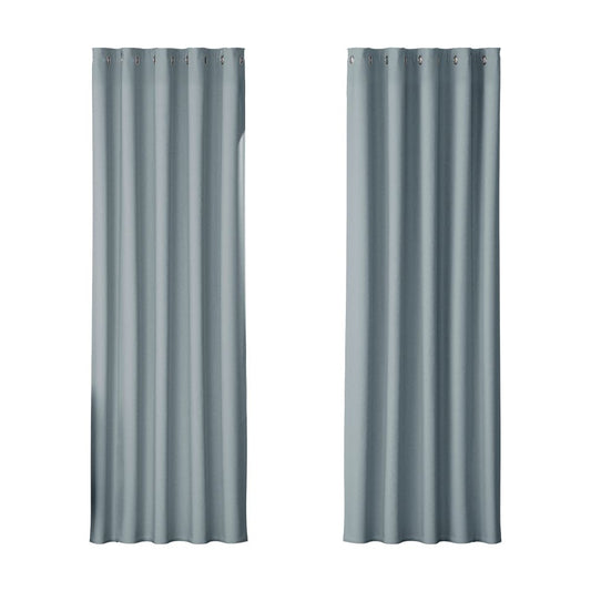 Artiss Home & Garden > Curtains > Curtains & Drapes Artiss 2X Blockout Curtains Eyelet 180x213cm Grey