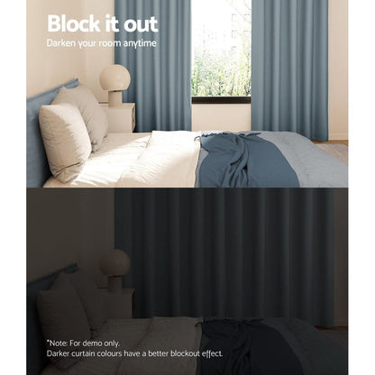 Artiss Home & Garden > Curtains > Curtains & Drapes Artiss 2X Blockout Curtains Eyelet 180x213cm Grey