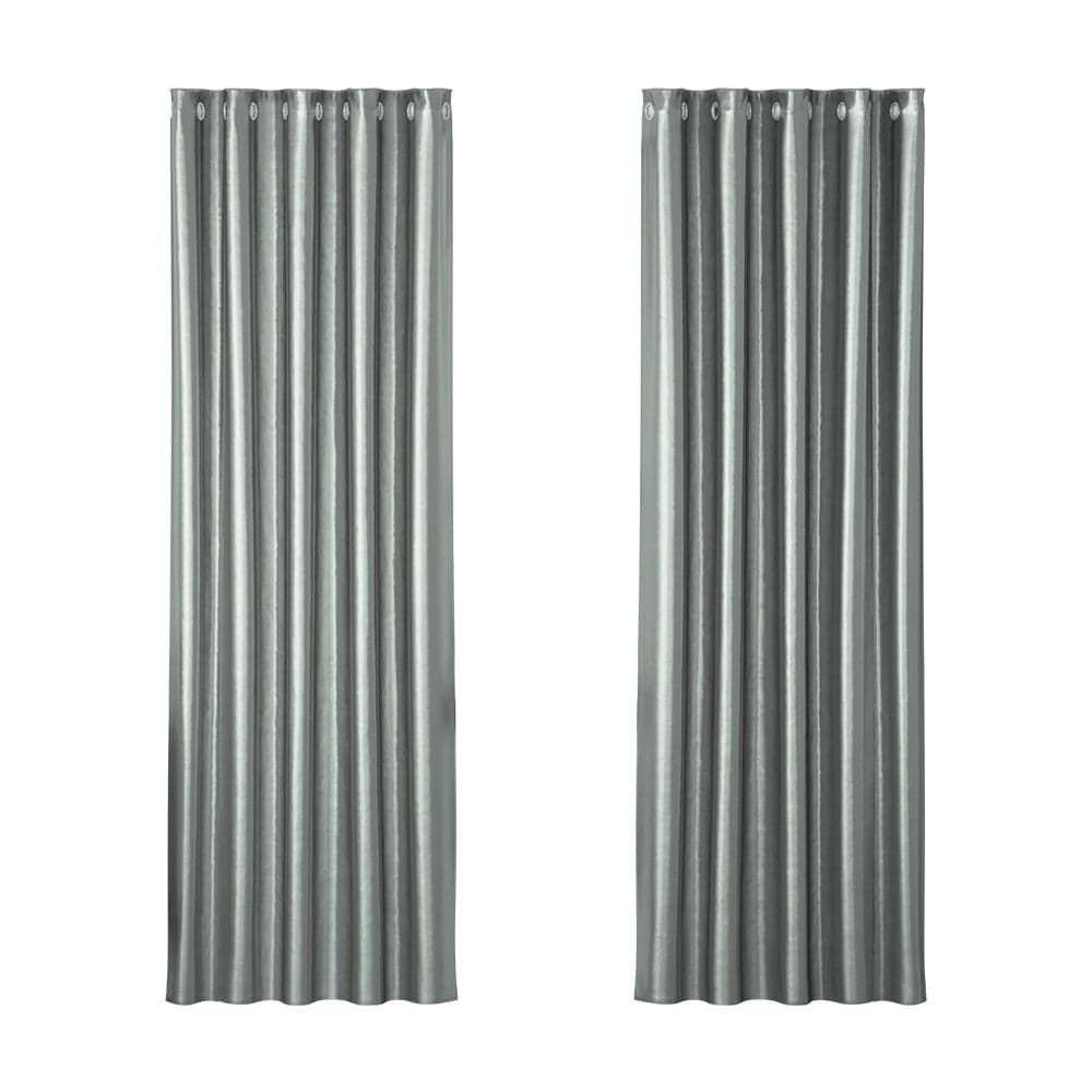 Artiss Home & Garden > Curtains > Curtains & Drapes Artiss 2X Blockout Curtains Eyelet 180x213cm Grey Shine