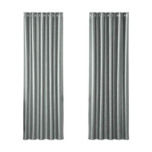 Artiss Home & Garden > Curtains > Curtains & Drapes Artiss 2X Blockout Curtains Eyelet 180x213cm Grey Shine