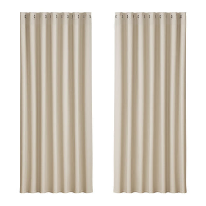 Artiss Home & Garden > Curtains > Curtains & Drapes Artiss 2X Blockout Curtains Eyelet 240x230cm Beige