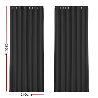 Artiss Home & Garden > Curtains > Curtains & Drapes Artiss 2X Blockout Curtains Eyelet 240x230cm Black