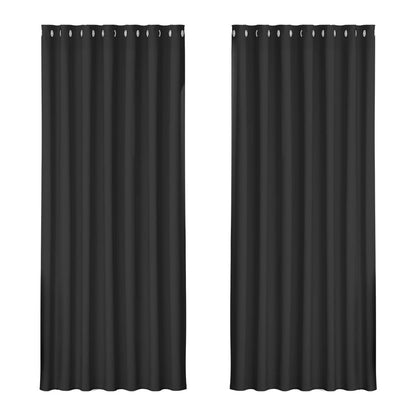 Artiss Home & Garden > Curtains > Curtains & Drapes Artiss 2X Blockout Curtains Eyelet 240x230cm Black
