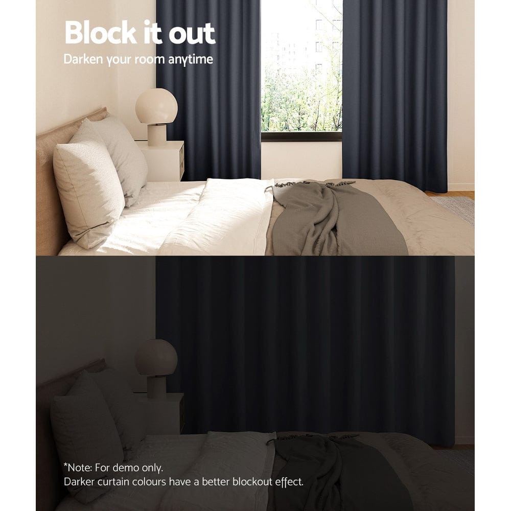 Artiss Home & Garden > Curtains > Curtains & Drapes Artiss 2X Blockout Curtains Eyelet 240x230cm Charcoal