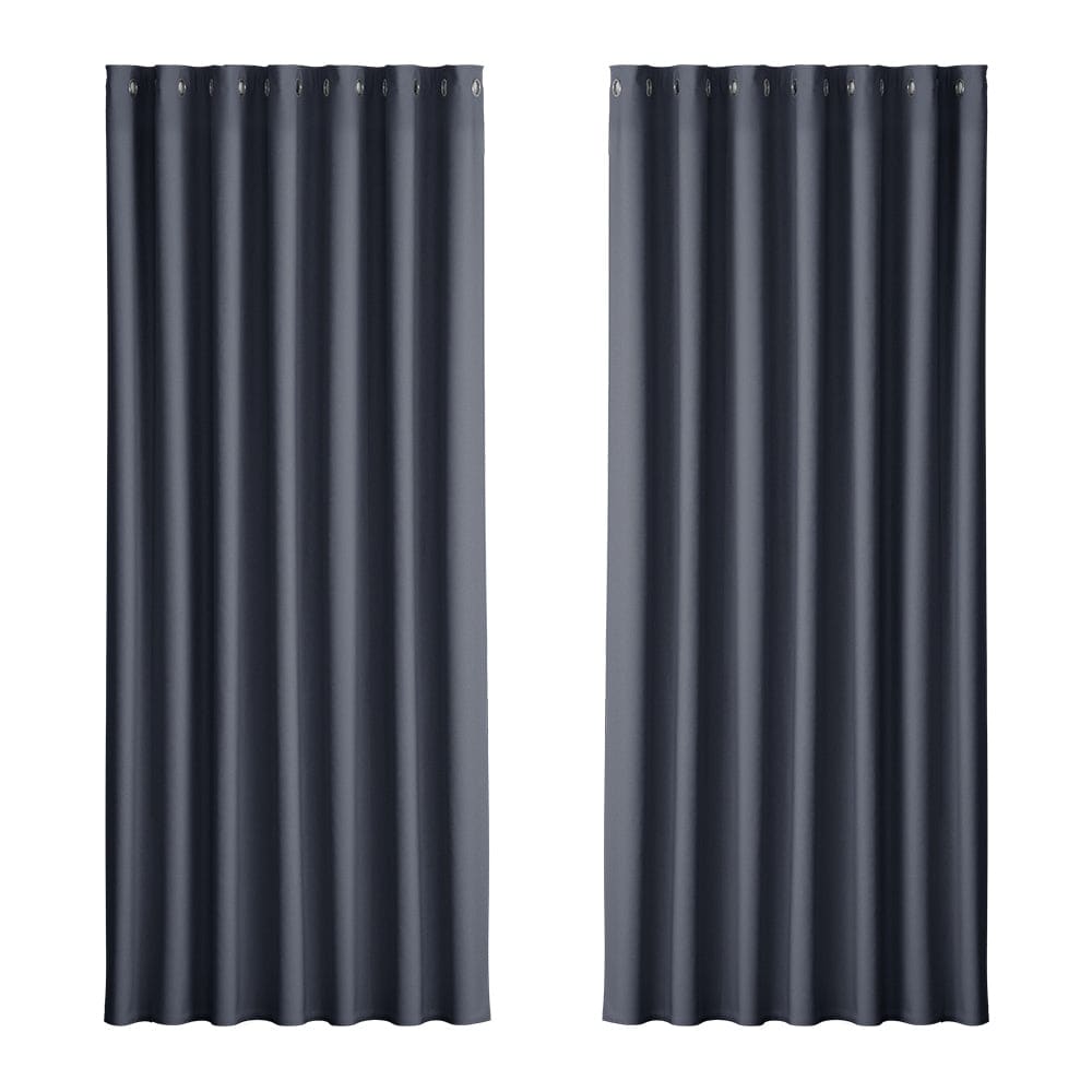 Artiss Home & Garden > Curtains > Curtains & Drapes Artiss 2X Blockout Curtains Eyelet 240x230cm Charcoal