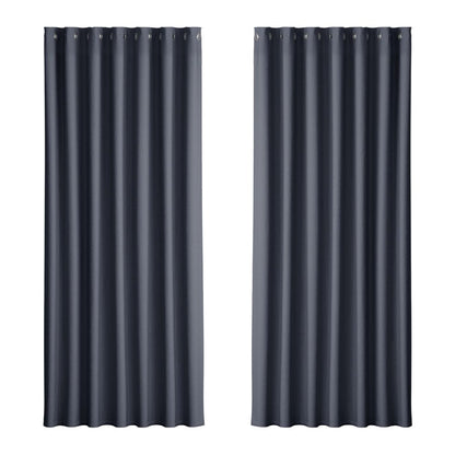 Artiss Home & Garden > Curtains > Curtains & Drapes Artiss 2X Blockout Curtains Eyelet 240x230cm Charcoal