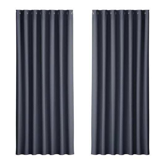 Artiss Home & Garden > Curtains > Curtains & Drapes Artiss 2X Blockout Curtains Eyelet 240x230cm Charcoal