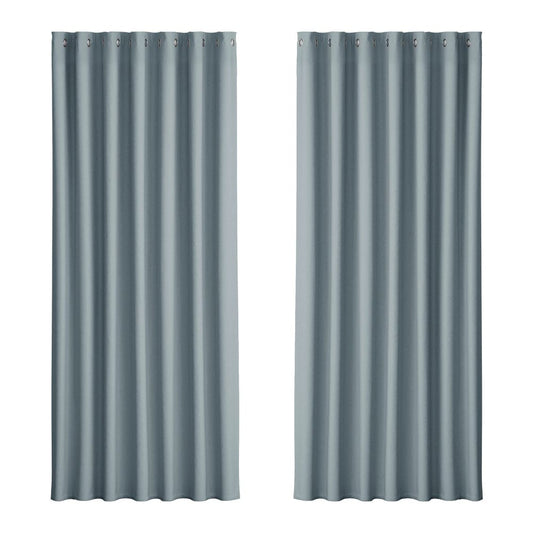 Artiss Home & Garden > Curtains > Curtains & Drapes Artiss 2X Blockout Curtains Eyelet 240x230cm Grey