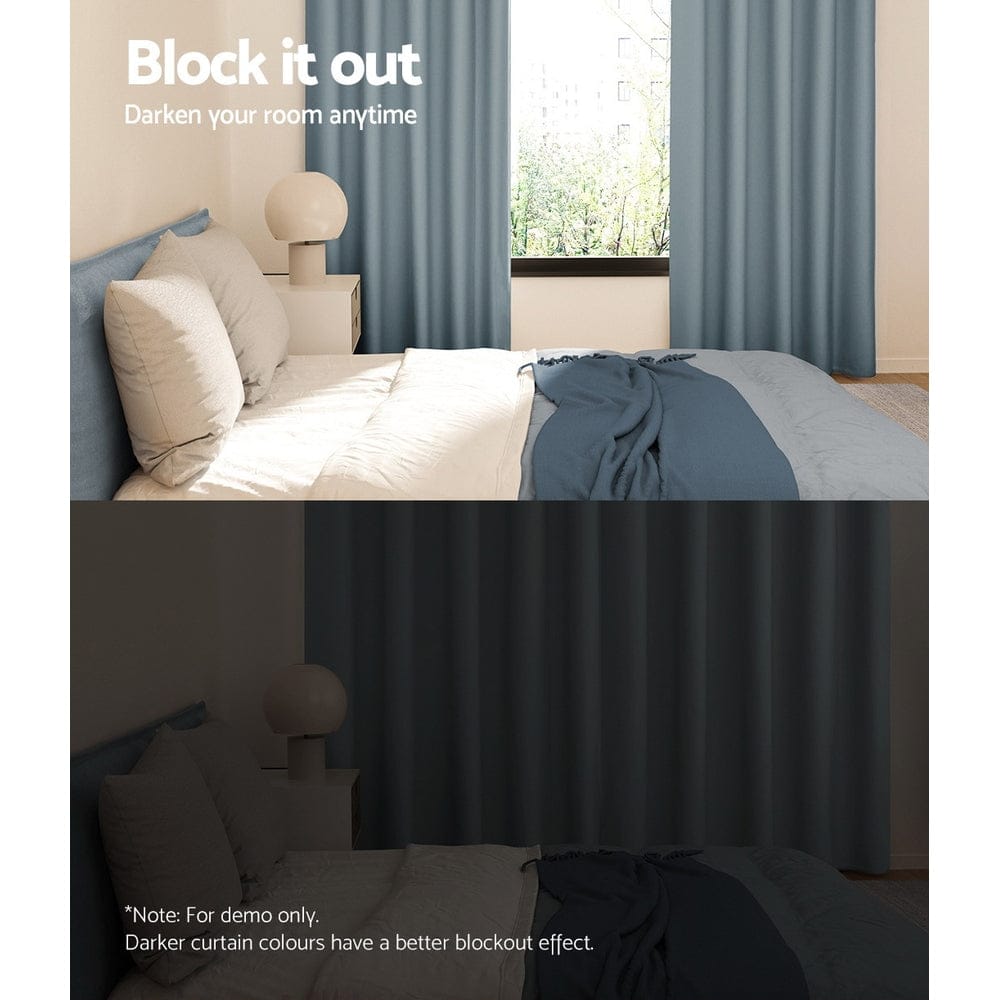 Artiss Home & Garden > Curtains > Curtains & Drapes Artiss 2X Blockout Curtains Eyelet 240x230cm Grey